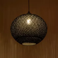 SOLEI 205-0004 Boho Κρεμαστό Φωτιστικό Οροφής με Ντουί 1 x E27 AC 220-240V IP20 - Μαύρο - M40 x Π40 x Υ36cm