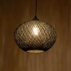 SOLEI 205-0005 Boho Κρεμαστό Φωτιστικό Οροφής με Ντουί 1 x E27 AC 220-240V IP20 - Μαύρο - M30 x Π30 x Υ35cm