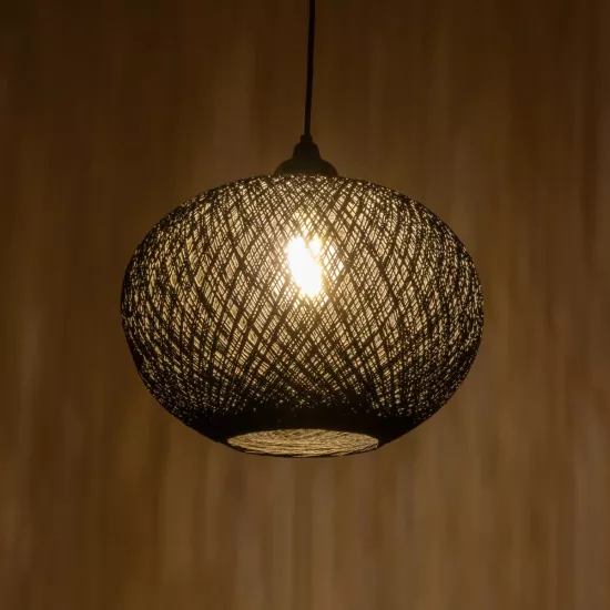 SOLEI 205-0005 Boho Κρεμαστό Φωτιστικό Οροφής με Ντουί 1 x E27 AC 220-240V IP20 - Μαύρο - M30 x Π30 x Υ35cm