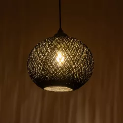 SOLEI 205-0006 Boho Κρεμαστό Φωτιστικό Οροφής με Ντουί 1 x E27 AC 220-240V IP20 - Μαύρο - M20 x Π20 x Υ25cm