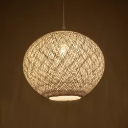 SOLEI 205-0007 Boho Κρεμαστό Φωτιστικό Οροφής με Ντουί 1 x E27 AC 220-240V IP20 - Λευκό - M40 x Π40 x Υ36cm