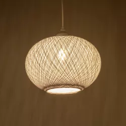 SOLEI 205-0008 Boho Κρεμαστό Φωτιστικό Οροφής με Ντουί 1 x E27 AC 220-240V IP20 - Λευκό - M30 x Π30 x Υ26cm