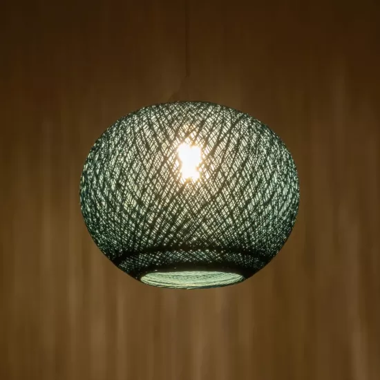 SOLEI 205-0011 Boho Κρεμαστό Φωτιστικό Οροφής με Ντουί 1 x E27 AC 220-240V IP20 - Τιρκουάζ - M30 x Π30 x Υ26cm