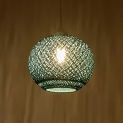 SOLEI 205-0012 Boho Κρεμαστό Φωτιστικό Οροφής με Ντουί 1 x E27 AC 220-240V IP20 - Τιρκουάζ - M20 x Π20 x Υ25cm