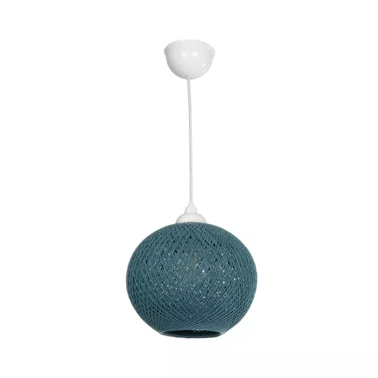 SOLEI 205-0012 Boho Κρεμαστό Φωτιστικό Οροφής με Ντουί 1 x E27 AC 220-240V IP20 - Τιρκουάζ - M20 x Π20 x Υ25cm