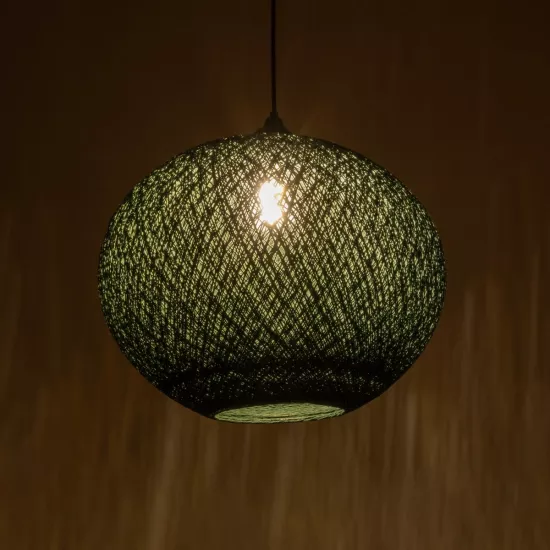 SOLEI 205-0013 Boho Κρεμαστό Φωτιστικό Οροφής με Ντουί 1 x E27 AC 220-240V IP20 - Πράσινο - M40 x Π40 x Υ36cm