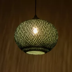 SOLEI 205-0014 Boho Κρεμαστό Φωτιστικό Οροφής με Ντουί 1 x E27 AC 220-240V IP20 - Πράσινο - M30 x Π30 x Υ26cm