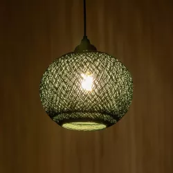 SOLEI 205-0015 Boho Κρεμαστό Φωτιστικό Οροφής με Ντουί 1 x E27 AC 220-240V IP20 - Πράσινο - M20 x Π20 x Υ25cm