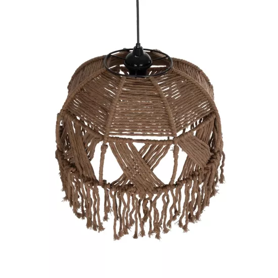 TONA 205-0016 Boho Κρεμαστό Φωτιστικό Οροφής με Ντουί 1 x E27 AC 220-240V IP20 - Καφέ- M40 x Π40 x Υ38cm
