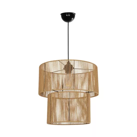 ROXXI 205-0019 Boho Κρεμαστό Φωτιστικό Οροφής με Ντουί 1 x E27 AC 220-240V IP20 - Μπεζ - M35 x Π35 x Υ37cm