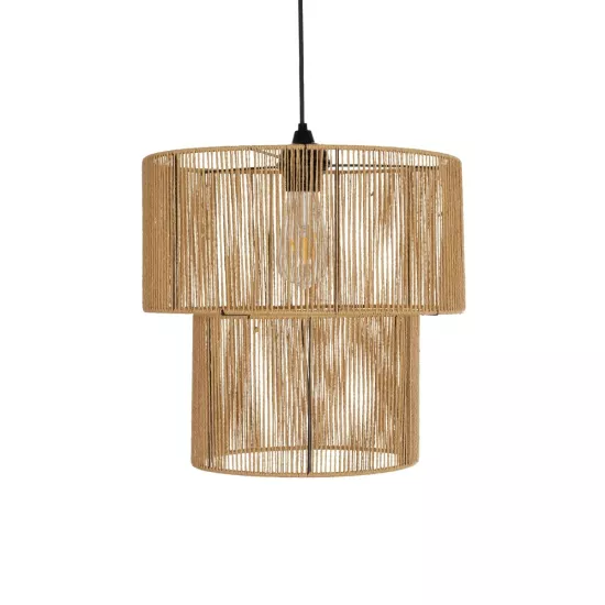 ROXXI 205-0019 Boho Κρεμαστό Φωτιστικό Οροφής με Ντουί 1 x E27 AC 220-240V IP20 - Μπεζ - M35 x Π35 x Υ37cm