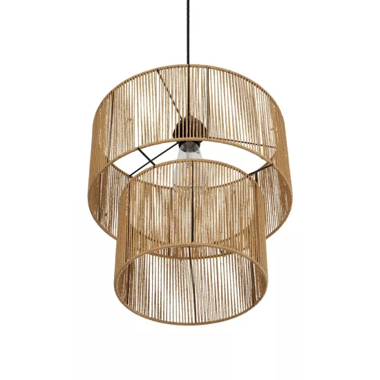 ROXXI 205-0019 Boho Κρεμαστό Φωτιστικό Οροφής με Ντουί 1 x E27 AC 220-240V IP20 - Μπεζ - M35 x Π35 x Υ37cm