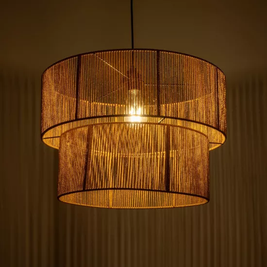 ROXXI 205-0020 Boho Κρεμαστό Φωτιστικό Οροφής με Ντουί 1 x E27 AC 220-240V IP20 - Μπεζ - M50 x Π50 x Υ36cm