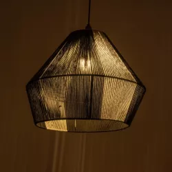 ANGULUS 205-0021 Boho Κρεμαστό Φωτιστικό Οροφής με Ντουί 1 x E27 AC 220-240V IP20 - Μαύρο & Γκρι - M40 x Π40 x Υ35cm