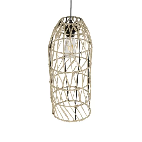 NETI 205-0024 Boho Κρεμαστό Φωτιστικό Οροφής με Ντουί 1 x E27 AC 220-240V IP20 - Μπεζ - M20 x Π20 x Υ49cm