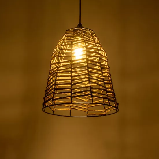 NETZ 205-0026 Boho Κρεμαστό Φωτιστικό Οροφής με Ντουί 1 x E27 AC 220-240V IP20 - Μπεζ - M30 x Π30 x Υ38cm