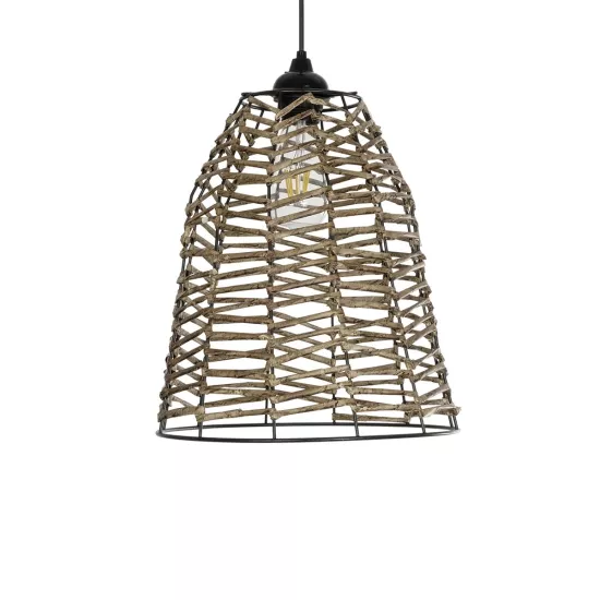 NETZ 205-0026 Boho Κρεμαστό Φωτιστικό Οροφής με Ντουί 1 x E27 AC 220-240V IP20 - Μπεζ - M30 x Π30 x Υ38cm