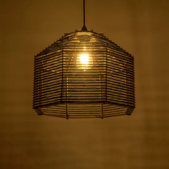 VORK 205-0027 Boho Κρεμαστό Φωτιστικό Οροφής με Ντουί 1 x E27 AC 220-240V IP20 - Μαύρο - M40 x Π40 x Υ36cm