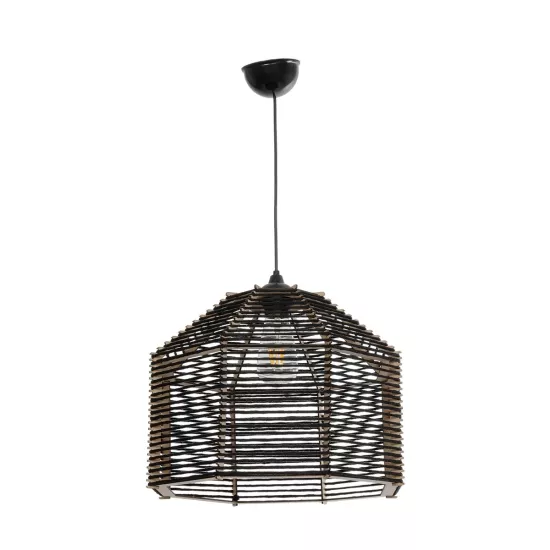 VORK 205-0027 Boho Κρεμαστό Φωτιστικό Οροφής με Ντουί 1 x E27 AC 220-240V IP20 - Μαύρο - M40 x Π40 x Υ36cm