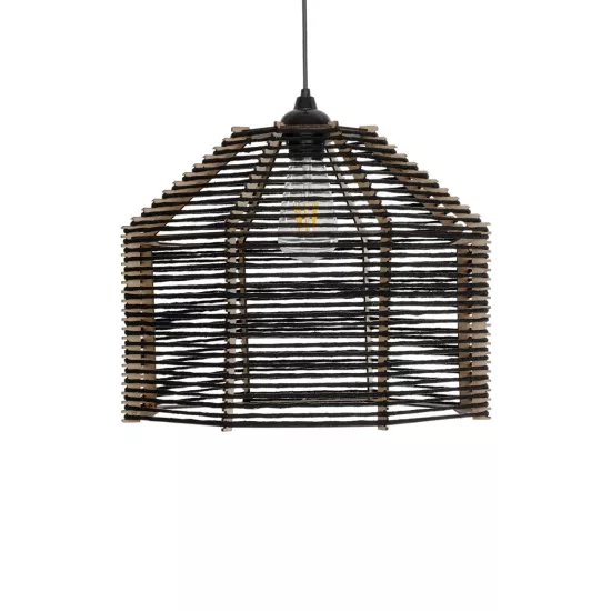 VORK 205-0027 Boho Κρεμαστό Φωτιστικό Οροφής με Ντουί 1 x E27 AC 220-240V IP20 - Μαύρο - M40 x Π40 x Υ36cm