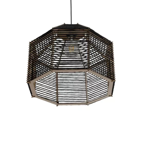 VORK 205-0027 Boho Κρεμαστό Φωτιστικό Οροφής με Ντουί 1 x E27 AC 220-240V IP20 - Μαύρο - M40 x Π40 x Υ36cm