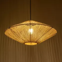 OVNI 205-0029 Boho Κρεμαστό Φωτιστικό Οροφής με Ντουί 1 x E27 AC 220-240V IP20 - Μπεζ - M60 x Π60 x Υ29cm