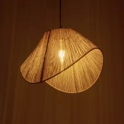 ECLAIR 205-0030 Boho Κρεμαστό Φωτιστικό Οροφής με Ντουί 1 x E27 AC 220-240V IP20 - Μπεζ - M41 x Π27 x Υ29cm