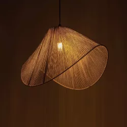 ELDA 205-0033 Boho Κρεμαστό Φωτιστικό Οροφής με Ντουί 1 x E27 AC 220-240V IP20 - Μπεζ - M68 x Π34 x Υ39cm