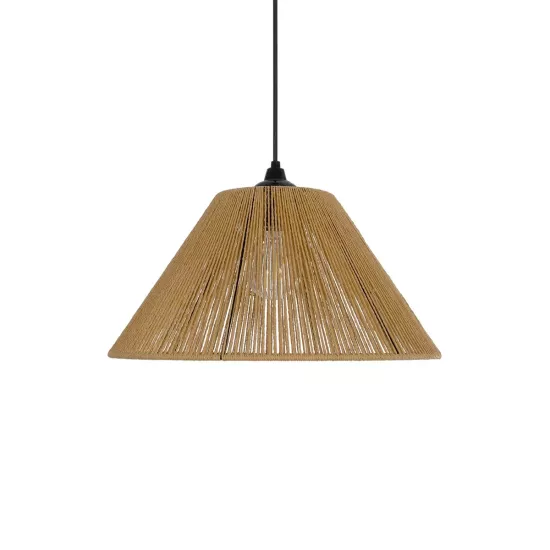 HATA  205-0036 Boho Κρεμαστό Φωτιστικό Οροφής με Ντουί 1 x E27 AC 220-240V IP20 - Μπεζ - M35 x Π35 x Υ21cm