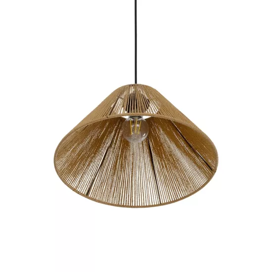 HATA  205-0036 Boho Κρεμαστό Φωτιστικό Οροφής με Ντουί 1 x E27 AC 220-240V IP20 - Μπεζ - M35 x Π35 x Υ21cm