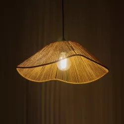 COURBE 205-0038 Boho Κρεμαστό Φωτιστικό Οροφής με Ντουί 1 x E27 AC 220-240V IP20 - Μπεζ - M40 x Π40 x Υ17cm