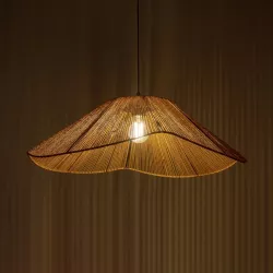 COURBE 205-0039 Boho Κρεμαστό Φωτιστικό Οροφής με Ντουί 1 x E27 AC 220-240V IP20 - Μπεζ - M62 x Π62 x Υ22cm