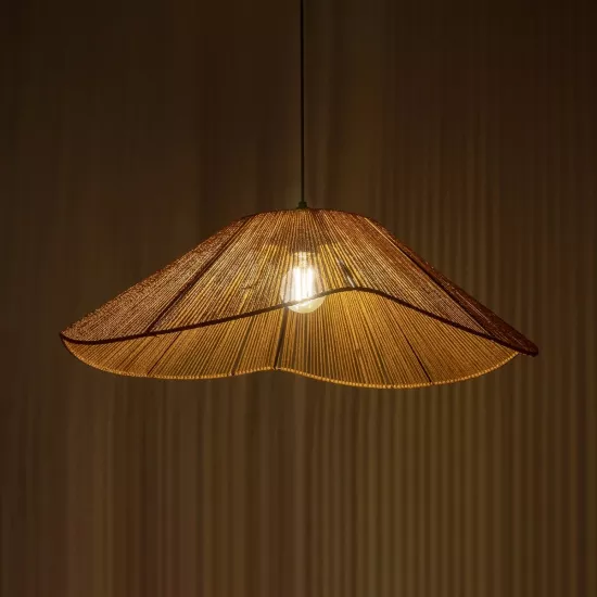 COURBE 205-0039 Boho Κρεμαστό Φωτιστικό Οροφής με Ντουί 1 x E27 AC 220-240V IP20 - Μπεζ - M62 x Π62 x Υ22cm