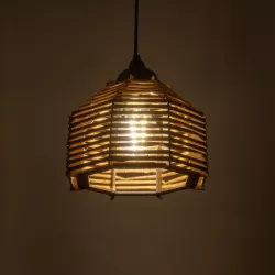 JUTTO 205-0040 Boho Κρεμαστό Φωτιστικό Οροφής με Ντουί 1 x E27 AC 220-240V IP20 - Μπεζ - M20 x Π20 x Υ18cm