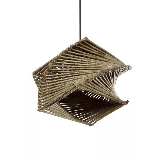 HUSLE 205-0043 Boho Κρεμαστό Φωτιστικό Οροφής με Ντουί 1 x E27 AC 220-240V IP20 - Μπεζ - M28 x Π28 x Υ19cm