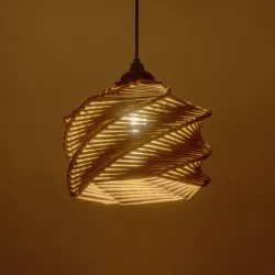 HUSLE 205-0044 Boho Κρεμαστό Φωτιστικό Οροφής με Ντουί 1 x E27 AC 220-240V IP20 - Μπεζ - M24 x Π24 x Υ21cm