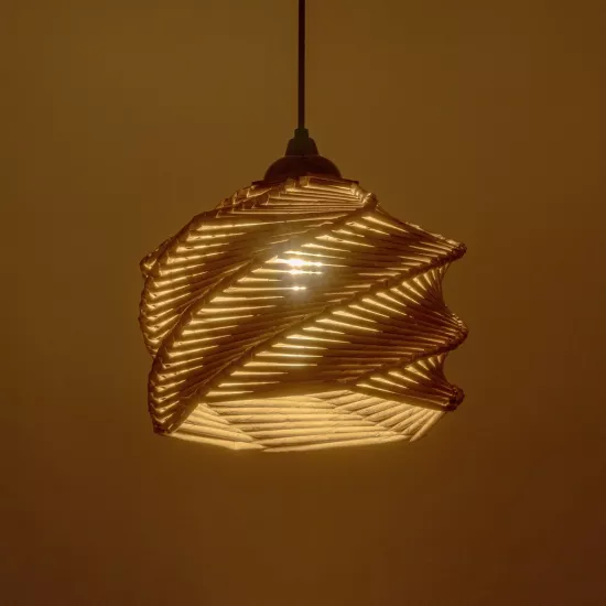 HUSLE 205-0044 Boho Κρεμαστό Φωτιστικό Οροφής με Ντουί 1 x E27 AC 220-240V IP20 - Μπεζ - M24 x Π24 x Υ21cm