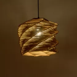 HUSLE 205-0045 Boho Κρεμαστό Φωτιστικό Οροφής με Ντουί 1 x E27 AC 220-240V IP20 - Μπεζ - M31 x Π31 x Υ28cm