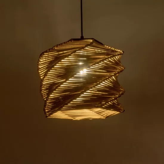 HUSLE 205-0045 Boho Κρεμαστό Φωτιστικό Οροφής με Ντουί 1 x E27 AC 220-240V IP20 - Μπεζ - M31 x Π31 x Υ28cm