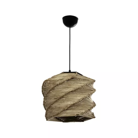 HUSLE 205-0045 Boho Κρεμαστό Φωτιστικό Οροφής με Ντουί 1 x E27 AC 220-240V IP20 - Μπεζ - M31 x Π31 x Υ28cm