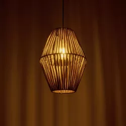 CASTILLO 205-0046 Boho Κρεμαστό Φωτιστικό Οροφής με Ντουί 1 x E27 AC 220-240V IP20 - Μπεζ - M26 x Π26 x Υ36cm