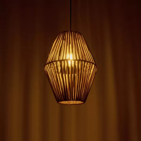 CASTILLO 205-0046 Boho Κρεμαστό Φωτιστικό Οροφής με Ντουί 1 x E27 AC 220-240V IP20 - Μπεζ - M26 x Π26 x Υ36cm