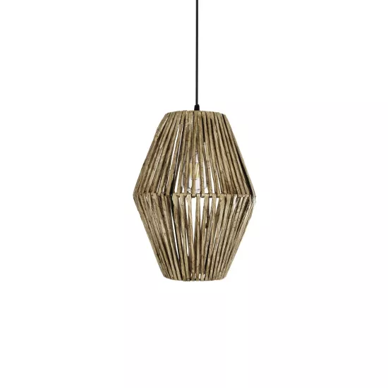 CASTILLO 205-0046 Boho Κρεμαστό Φωτιστικό Οροφής με Ντουί 1 x E27 AC 220-240V IP20 - Μπεζ - M26 x Π26 x Υ36cm