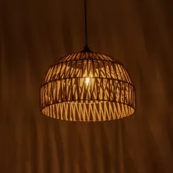 ARANCIA 205-0047 Boho Κρεμαστό Φωτιστικό Οροφής με Ντουί 1 x E27 AC 220-240V IP20 - Μπεζ - M35 x Π35 x Υ26cm