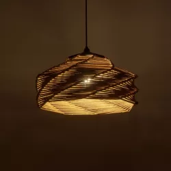 OLET 205-0049 Boho Κρεμαστό Φωτιστικό Οροφής με Ντουί 1 x E27 AC 220-240V IP20 - Μπεζ - M38 x Π38 x Υ23cm