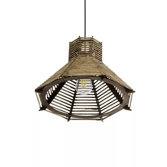 MEGALISTO 205-0051 Boho Κρεμαστό Φωτιστικό Οροφής με Ντουί 1 x E27 AC 220-240V IP20 - Καφέ- M40 x Π40 x Υ26cm