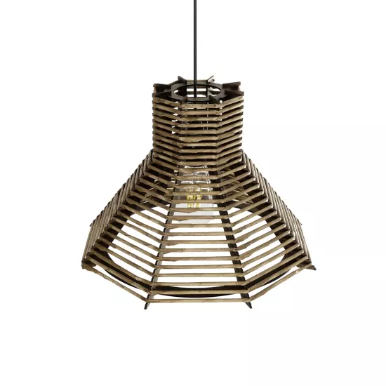 MEGALISTO 205-0051 Boho Κρεμαστό Φωτιστικό Οροφής με Ντουί 1 x E27 AC 220-240V IP20 - Καφέ- M40 x Π40 x Υ26cm