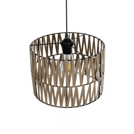 MARS 205-0054 Boho Κρεμαστό Φωτιστικό Οροφής με Ντουί 1 x E27 AC 220-240V IP20 - Μπεζ - M30 x Π30 x Υ24cm