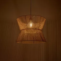 UPCONE 205-0056 Boho Κρεμαστό Φωτιστικό Οροφής με Ντουί 1 x E27 AC 220-240V IP20 - Μπεζ - M50 x Π50 x Υ43cm