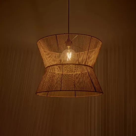 UPCONE 205-0056 Boho Κρεμαστό Φωτιστικό Οροφής με Ντουί 1 x E27 AC 220-240V IP20 - Μπεζ - M50 x Π50 x Υ43cm